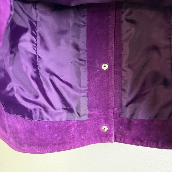 Cripple Creek Suede Vest Womens Medium Purple Cowgirl Western Rhinestones Bling - Picture 10 of 12